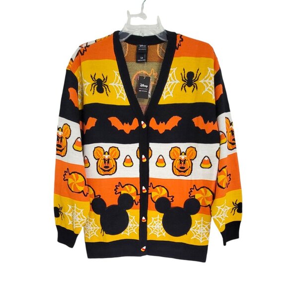 Disney Sweaters - Disney Hot Topic Women's Multicolor Halloween Cardigan Button Front Size S/M NWT